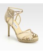 Jimmy Choo Fable Glitter Lace Sandals - Lyst