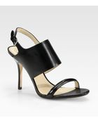 Kors by Michael Kors Hutton Leather Slingback Sandals - Lyst