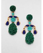 Oscar de la Renta Textured Clipon Chandelier Earrings - Lyst