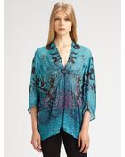Roberto Cavalli Printed Silk Chiffon Caftan - Lyst