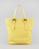 Bottega Veneta Small Woven Leather Box Tote Bag Yellow - Lyst
