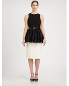 Michael Kors Satinpeplum Crepe Dress - Lyst