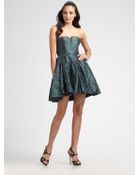 Nicole Miller Strapless Crinkled Dress - Lyst