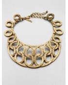 Oscar de la Renta Hammered Loop Collar Necklace - Lyst