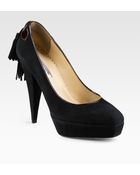 Oscar de la Renta Suede Platform Pumps - Lyst