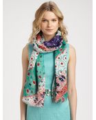 Oscar de la Renta Printed Modal Cashmere Scarf - Lyst