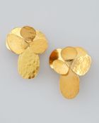 Herve Van Der Straeten Hammered Gold Petal Clip Earrings - Lyst