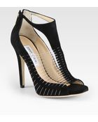 Jimmy Choo Taste Suede Cutout Sandals - Lyst