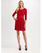 Kay Unger Pleated Dress - Lyst