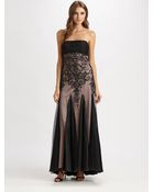 Sue Wong Strapless Beaded Gown - Lyst