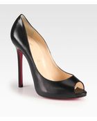 Christian Louboutin Flo Leather Platform Pumps - Lyst