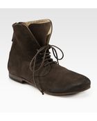 Marsell Suede Laceup Oxford Ankle Boots - Lyst