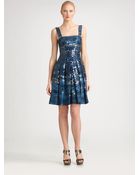 Oscar de la Renta Crocodile Silk Faille Dress - Lyst