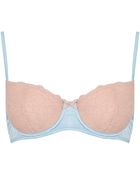 Topshop Satin and Lace Balcony Bra - Lyst