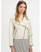 Acne Studios Rita Denimtrim Leather Jacket - Lyst
