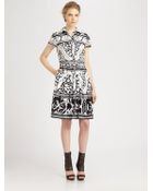 Oscar de la Renta Printed Poplin Dress - Lyst