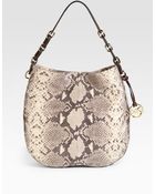 MICHAEL Michael Kors Python Embossed Leather Hobo - Lyst