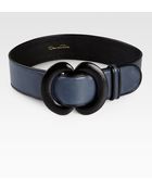 Oscar de la Renta Wide Oval Buckle Belt - Lyst