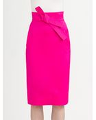 Oscar de la Renta Tiebelt Pencil Skirt - Lyst