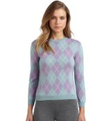Philosophy di Alberta Ferretti Wool Argyle Sweater - Lyst