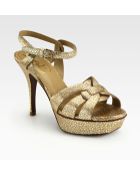 saint laurent gold platform sandals