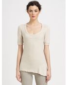 Donna Karan New York Stretch Linen Layered Tee - Lyst