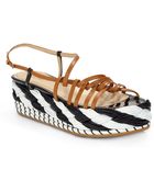 Pollini Woven Leather Platform Wedge Sandals - Lyst