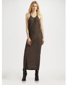 T By Alexander Wang Draped Racerback Maxi Dress - Lyst