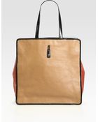 Saint Laurent Ysl Large Leather Tote - Lyst
