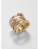 Michael Kors Tri-Tone Twisted Ring - Lyst