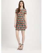 Milly Printed Silk Dress - Lyst