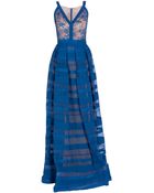 Elie Saab Lace and Stripe Skirt Gown - Lyst