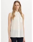 Marc By Marc Jacobs Erin Sleeveless Silk Shirt - Lyst