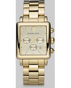 Michael Kors Rectangular Chronograph Bracelet Watch - Lyst