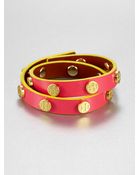 Tory Burch Double Wrap Leather Bracelet - Lyst
