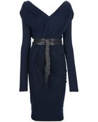 Donna Karan New York Belted Wrap Dress - Lyst