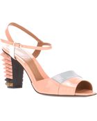 Fendi Pyramid Stud Heeled Sandal - Lyst