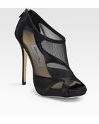 Jimmy Choo Marble Suede Mesh Sandals - Lyst
