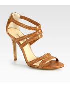 Alexandre Birman Strappy Watersnake and Leather Sandals - Lyst