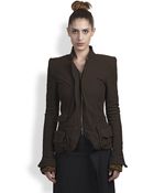 Haider Ackermann Distressed Wool Cotton Linen Jacket - Lyst