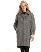 Moschino Herringbone Tweed Wool Coat - Lyst