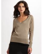 T By Alexander Wang Gauzeback Vneck Sweater - Lyst
