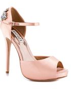 Badgley Mischka Nessa Melon Satin - Lyst