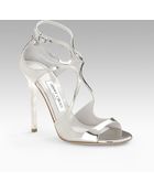 Jimmy Choo Lance Mirrored Metallic Leather Sandals - Lyst