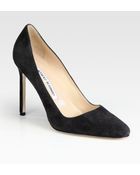Manolo Blahnik Bb Suede Round Toe Pumps - Lyst