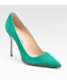 Manolo Blahnik Bb Suede Point-Toe Pumps - Lyst