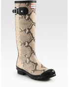 Hunter Snakeprint Rubber Rain Boots - Lyst