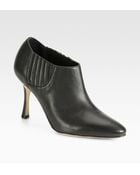 Manolo Blahnik Livrea Leather Booties - Lyst