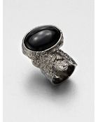 Saint Laurent Arty Ovale Ring/Gunmetal - Lyst
