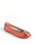 Anne Klein Bejewel Animal Print Ballet Flats - Lyst